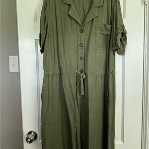 Hill Olive Green Button-Up dress